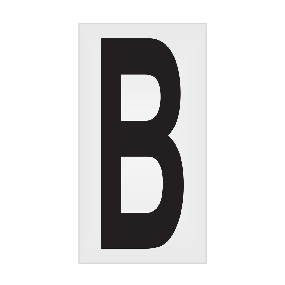 BC035PKB BC035PK -series Butt Cut Black on White Adhesive VynMark® Decal Markers 3.5 Inch High Letters (50 /pkg) Letter B