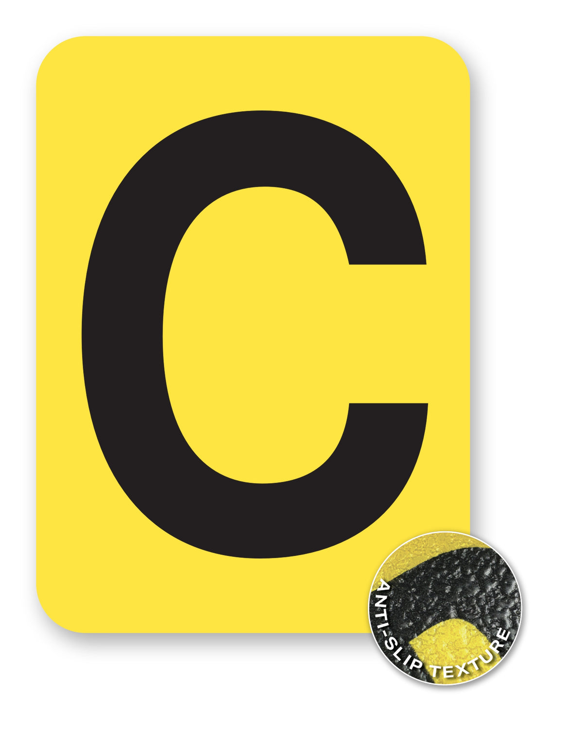 BC08YPKC BC08YPK-series Single Butt Cut Yellow Inventory Location Floor Markers 8 Inch High Letters (5 /pkg) Letter C