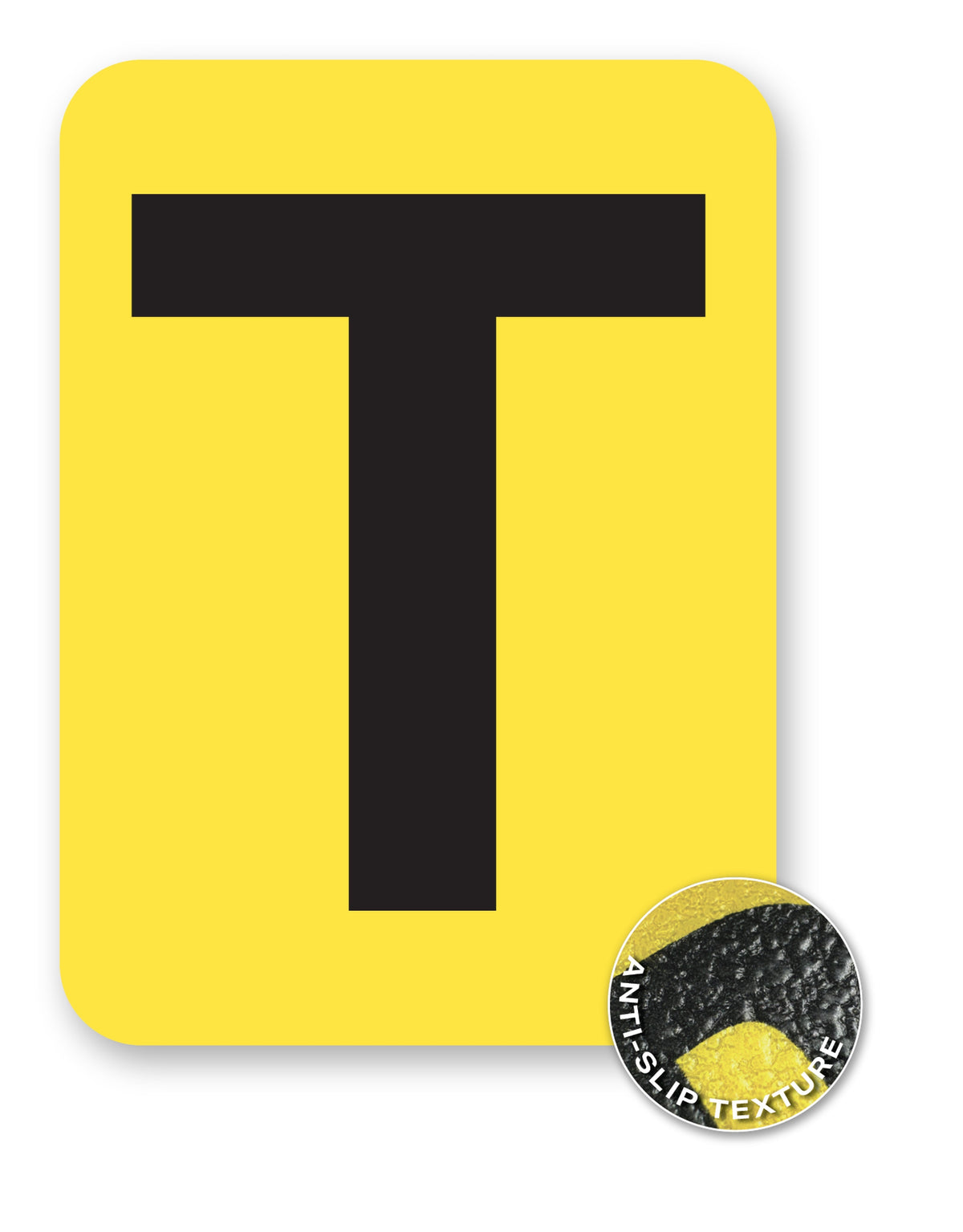 BC08YPKT BC08YPK-series Single Butt Cut Yellow Inventory Location Floor Markers 8 Inch High Letters (5 /pkg) Letter T