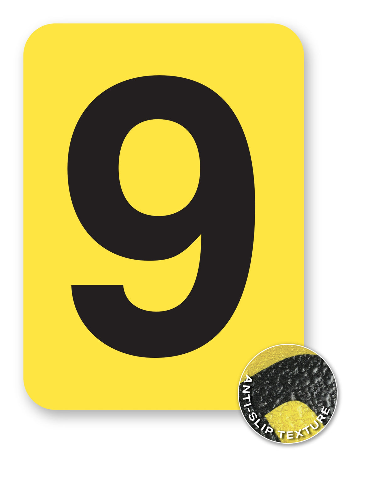 BC08YPK9 BC08YPK-series Single Butt Cut Yellow Inventory Location Floor Markers 8 Inch High Numbers (5 /pkg) Number 9