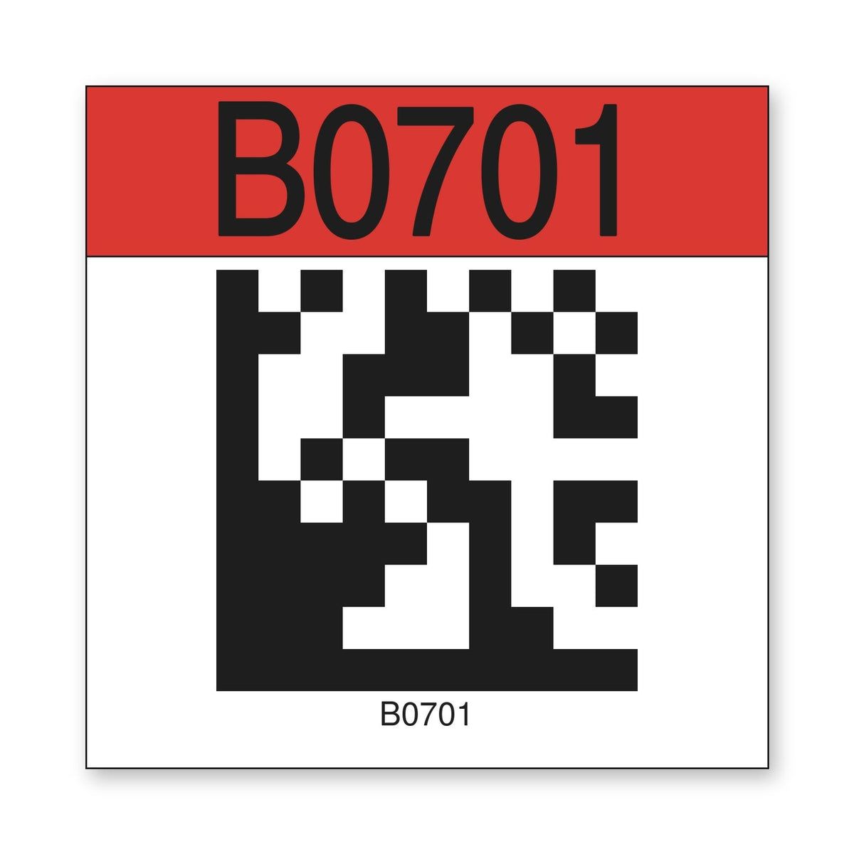 3B701R Ready to Use Consecutively Numbered and Lettered QR coded Magnetic Warehouse Racking Labels (3 in x 3 in) B Red 701-800
