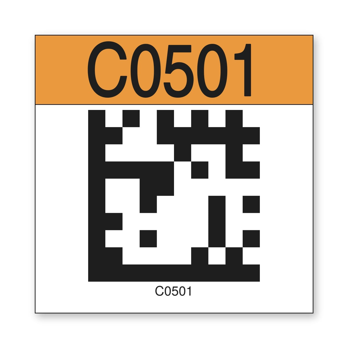 3C501N Ready to Use Consecutively Numbered and Lettered QR coded Magnetic Warehouse Racking Labels (3 in x 3 in) C Orange 501-600