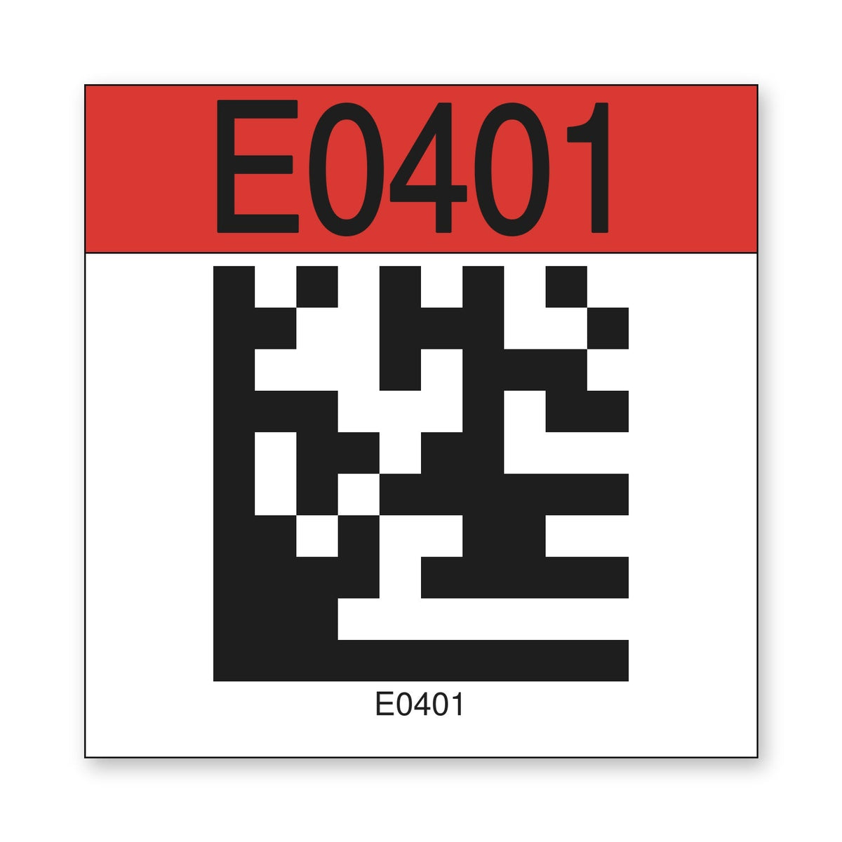 3E401R Ready to Use Consecutively Numbered and Lettered QR coded Magnetic Warehouse Racking Labels (3 in x 3 in) E Red 401-500
