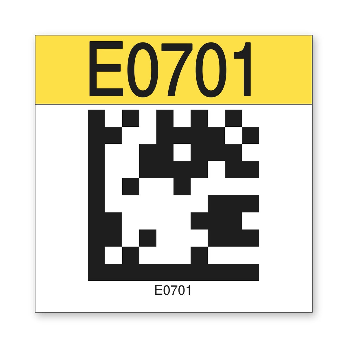 3E701Y Ready to Use Consecutively Numbered and Lettered QR coded Magnetic Warehouse Racking Labels (3 in x 3 in) E Yellow 701-800