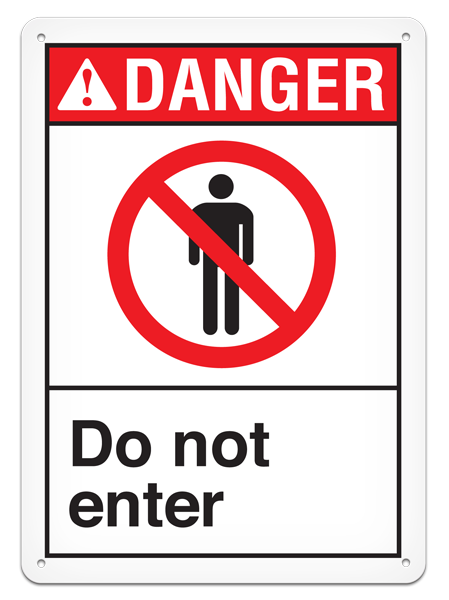 DANGER DO NOT ENTER ANSI style Safety Sign (10in x 14in)