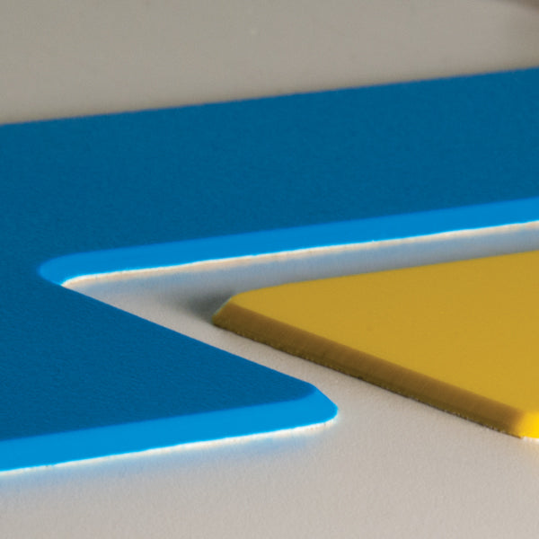 5S/Lean ArmorStripe™ Solid Color High Traffic Ultra-Durable Heavy Duty Adhesive Warehouse Floor and Position Markers (10 /pkg) close up of bevelled or tapered edge