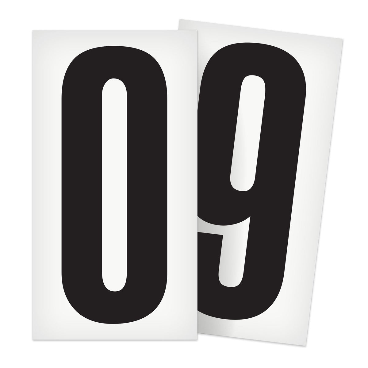 BC035NMKIT Butt Cut Black on White Adhesive VynMark® Decal Marker Kit  3.5 Inch High Numbers (600 /pkg)