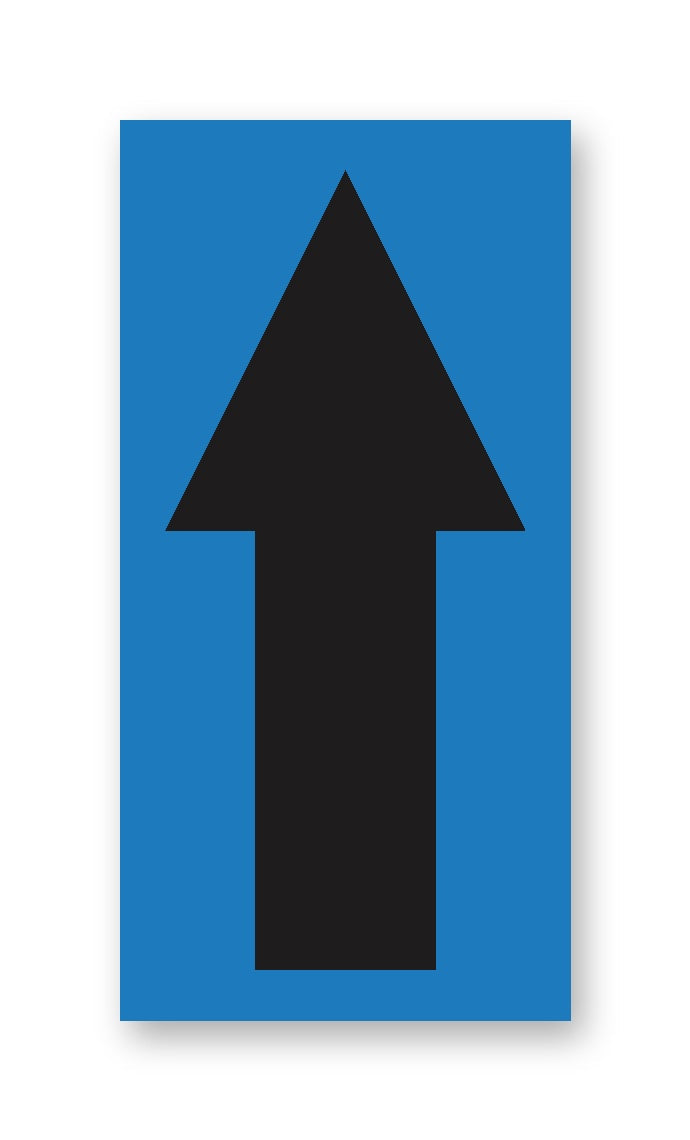 BC2ARWB Butt Cut Black Arrow Adhesive VynMark® Decal Markers 2 Inch High (50 /pkg) Color Blue