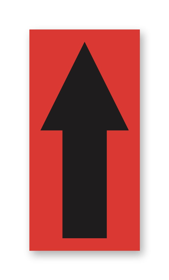 BC2ARWR Butt Cut Black Arrow Adhesive VynMark® Decal Markers 2 Inch High (50 /pkg) Color Red