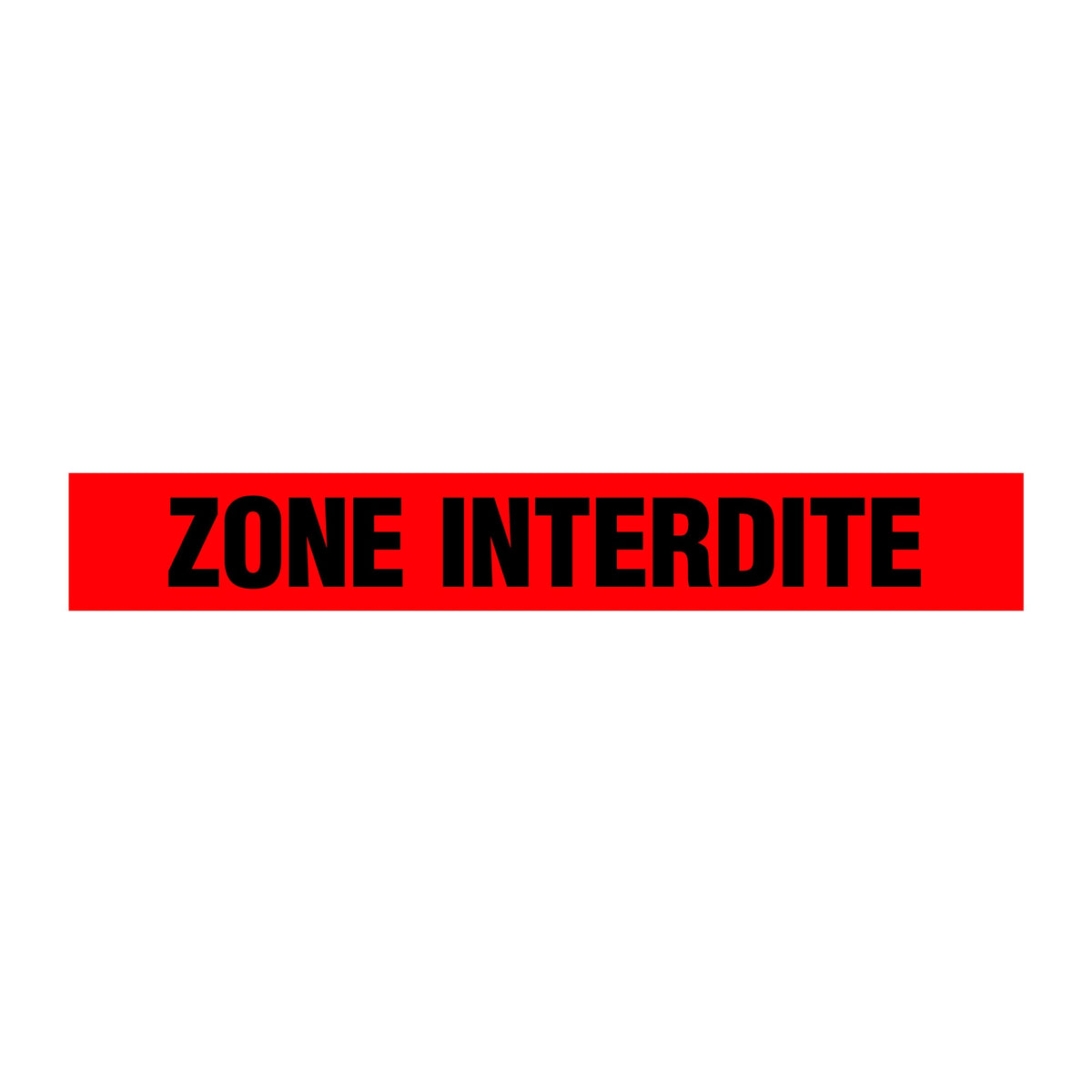 BT1073 Red/Black ZONE INTERDITE Barricade Message Safety Tape (3 in x 1,000 ft) 12 /case - Price per Roll