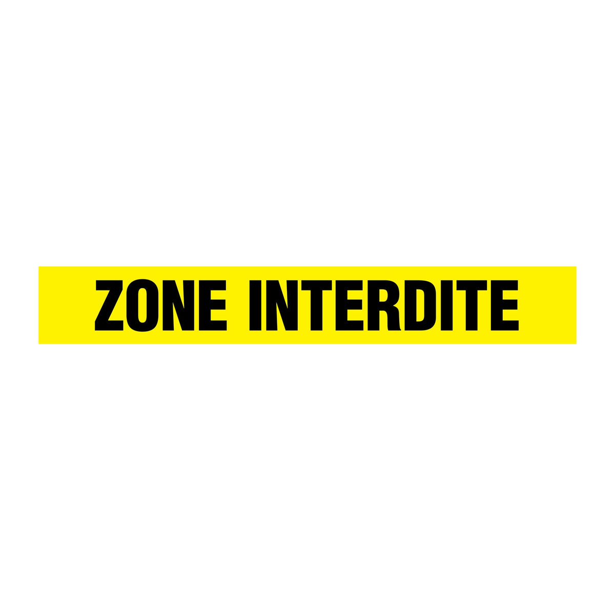 BT1079 Yellow/Black ZONE INTERDITE Barricade Message Safety Tape (3 in x 1,000 ft) 12 /case - Price per Roll