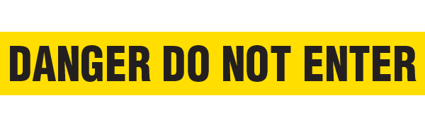 BT1011 Yellow/Black DANGER DO NOT ENTER Barricade Message Safety Tape (3 in x 1,000 ft) 12 /case