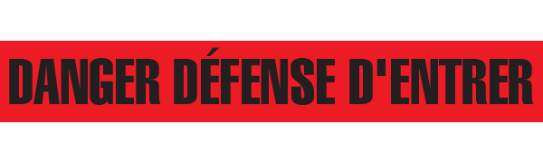 BT5012 BT1012 Red/Black DANGER DEFENSE D'ENTRER Barricade Message Safety Tape (3 in x 1,000 ft) 12 /case