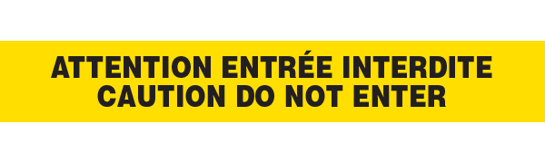 BT1012 Yellow/Black ATTENTION ENTRÉE INTERDITE/CAUTION DO NOT ENTER Barricade Message Safety Tape (3 in x 1,000 ft) 12 /case