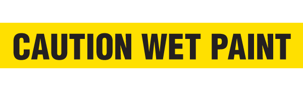 BT1030 Yellow/Black CAUTION WET PAINT Barricade Message Safety Tape (3 in x 1,000 ft) 12 /case
