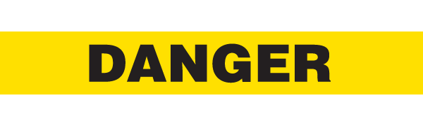 Yellow/Black DANGER Barricade Message Safety Tape (3 in x 1,000 ft) 12 /case