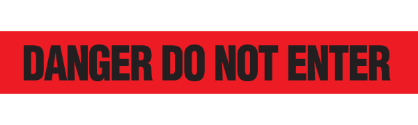 Red/Black DANGER DO NOT ENTER Barricade Message Safety Tape (3 in x 1,000 ft) 12 /case