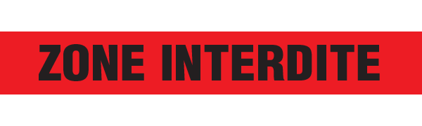 BT1073 Red/Black ZONE INTERDITE Barricade Message Safety Tape (3 in x 1,000 ft) 12 /case