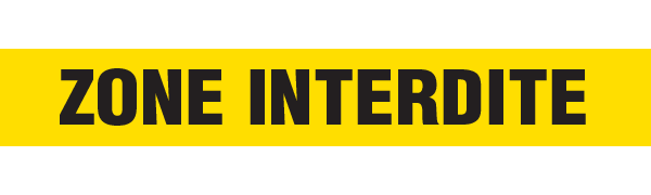 BT1079 Yellow/Black ZONE INTERDITE Barricade Message Safety Tape (3 in x 1,000 ft) 12 /case
