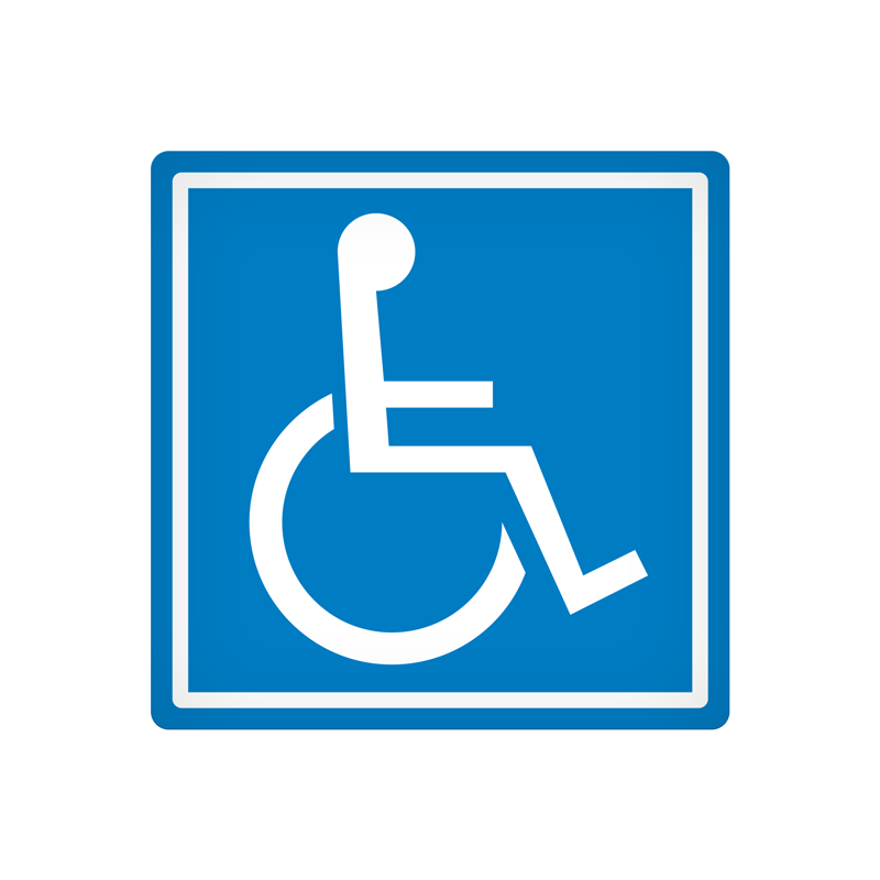 DEC110 Blue/White Wheelchair symbol (International Symbol of Access)  Vehicle Safety & Emergency Equipment Adhesive Indoor/Outdoor Decals (4 in x 4 in) 25 /package
