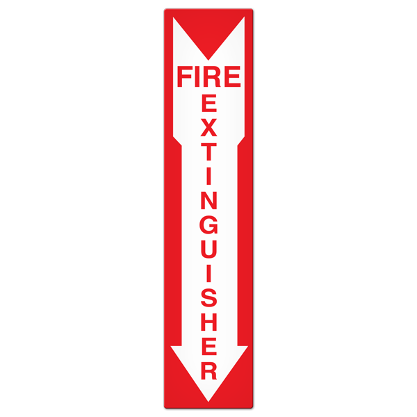 FIRE EXTINGUISHER with Arrow PrimeGuard® Fire Safety Equipment  Safety Sign (4 in x 18 in)