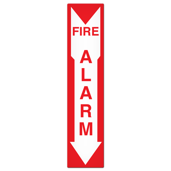 FIRE ALARM with Arrow PrimeGuard® Fire Safety Equipment  Safety Sign (4 in x 18 in)