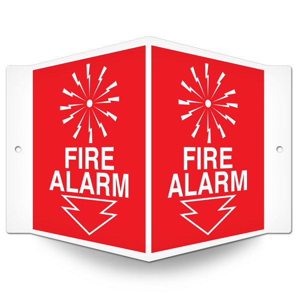 DFS112P 5 in x 6 in Tent Style FIRE ALARM PrimeGuard® Fire Safety Equipment Projected Safety Sign 