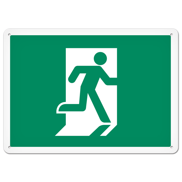RUNNING MAN PrimeGuard®  Egress Marking Safety Sign (10 in X 14 in) 