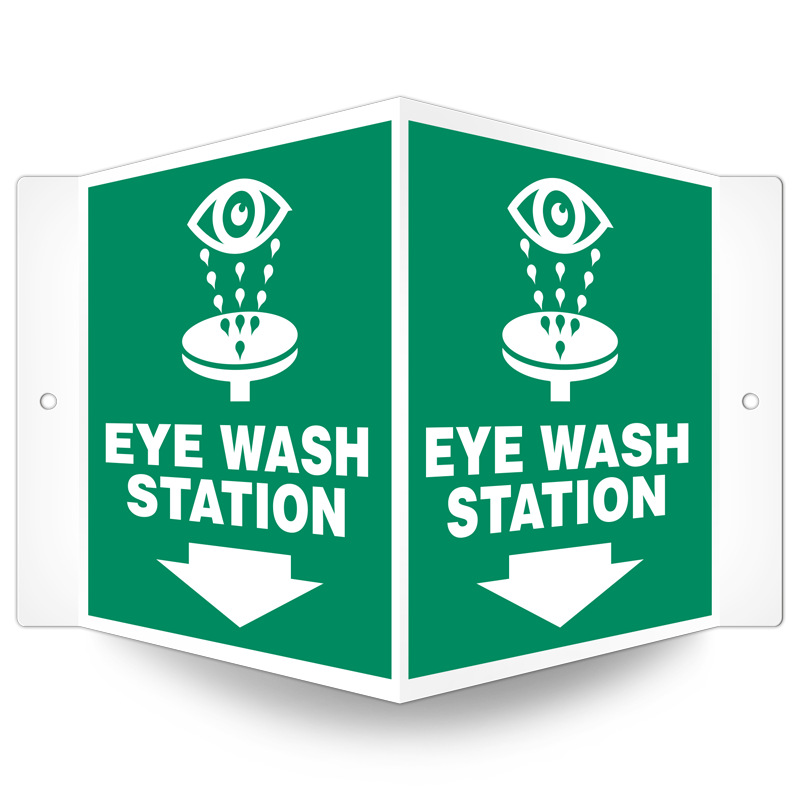 DFS143P 5 in x 6 in EYE WASH PrimeGuard® First Aid Equipmen Projected Safety Sign 