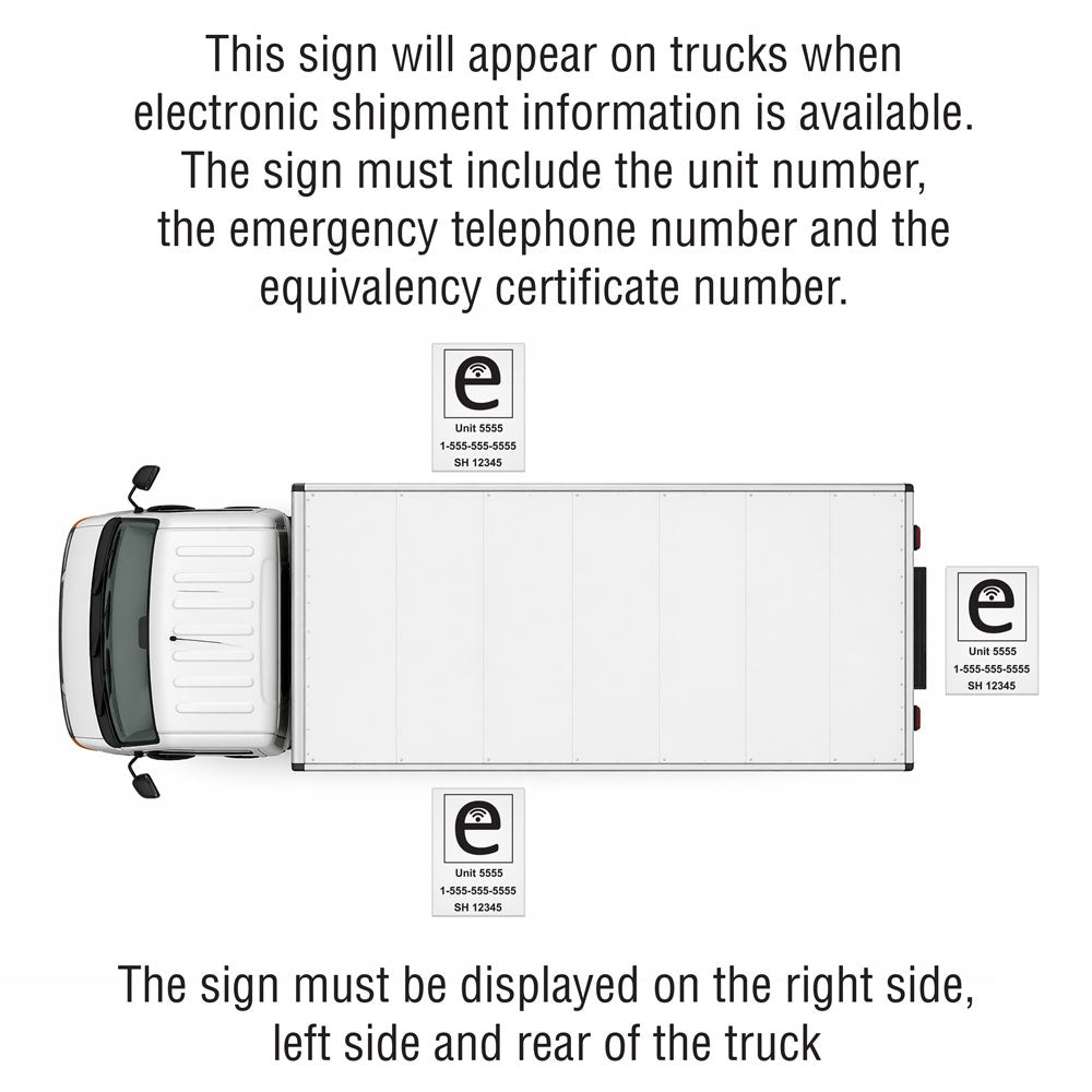 ESDTD TDG Electronic Shipping Documents Trailer Decal 13.3 in x 18.5 in (34 cm x 47 cm) 3 /pkg