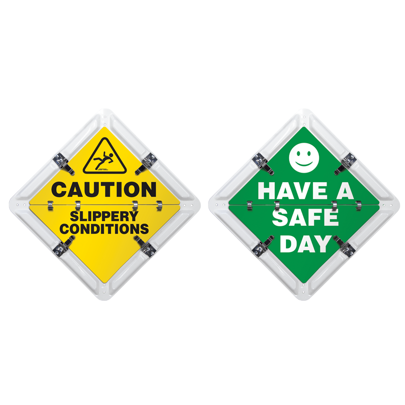 FC1002WH Ident-O-Flip™ 2 Page SLIPPERY CONDITION STATUS Informational Flip Signs