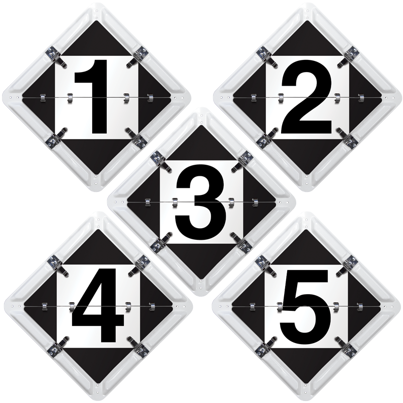 FC1006WH Ident-O-Flip™ 5 Page NUMBERED Informational Flip Signs