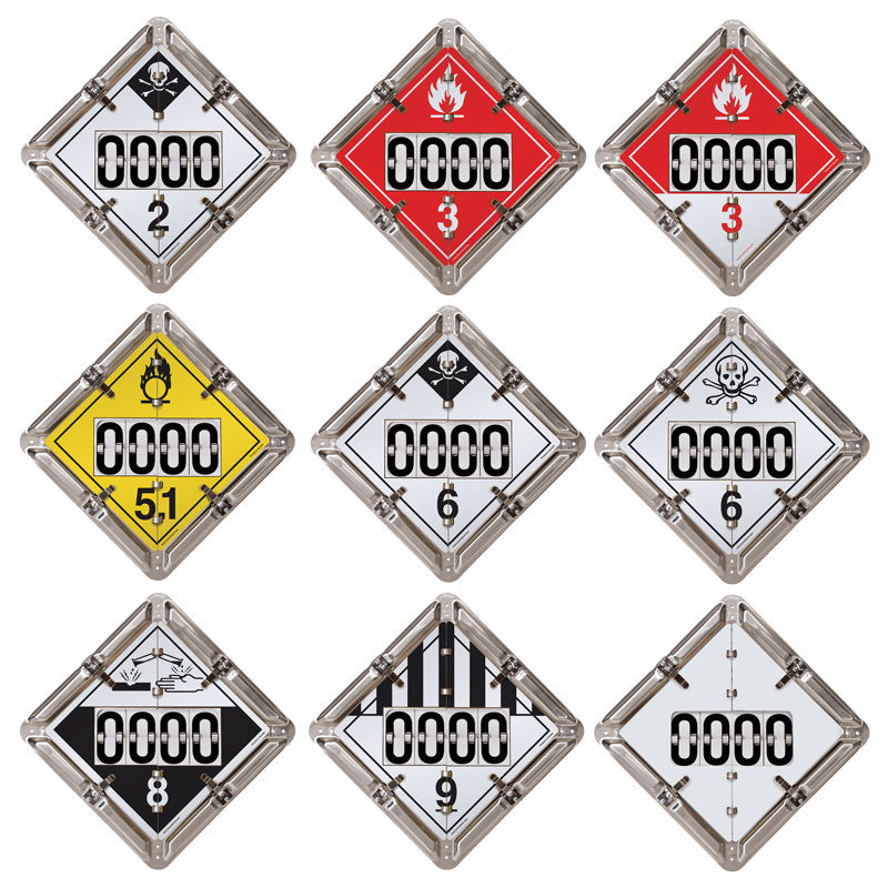 FC6000AL 9 Page DOT Ident-O-Flip™ Various Legend Flip Placard System with Rotating UN Numbers