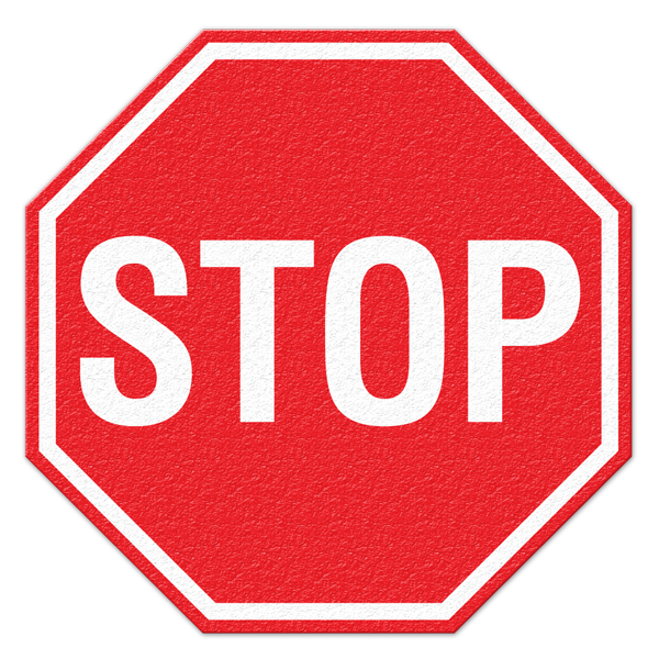 FS1031V STOP Textured Anti-Slip Grip Adhesive Floor Sign (17 in Octagon)