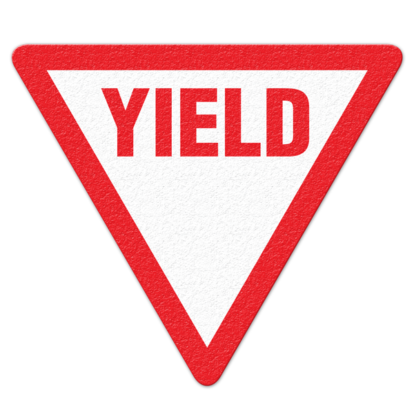 FS1035V YIELD Textured Anti-Slip Grip Adhesive Floor Sign (17 in Triangle)