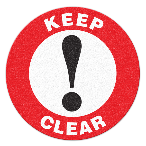 FS1038V KEEP CLEAR Textured Anti-Slip Grip Adhesive Floor Sign (17 in dia. Circle)