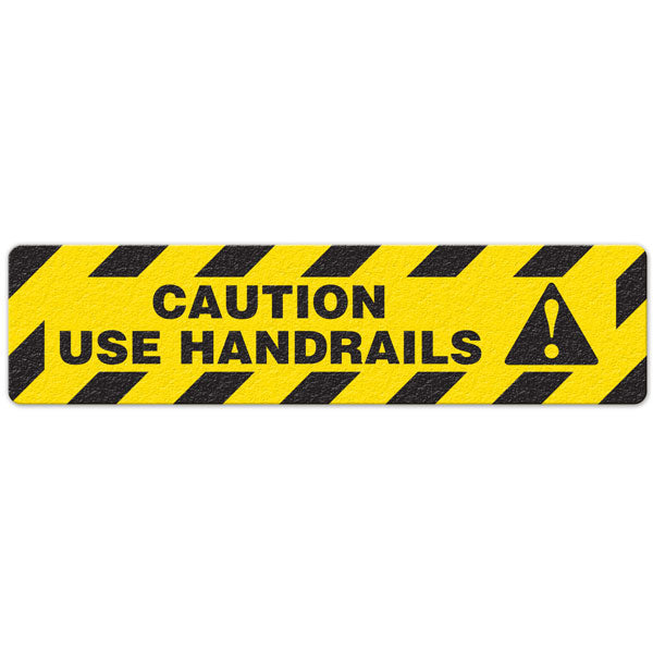 FS3010V CAUTION USE HANDRAILS Yellow/Black Textured Anti-Slip Grip Adh