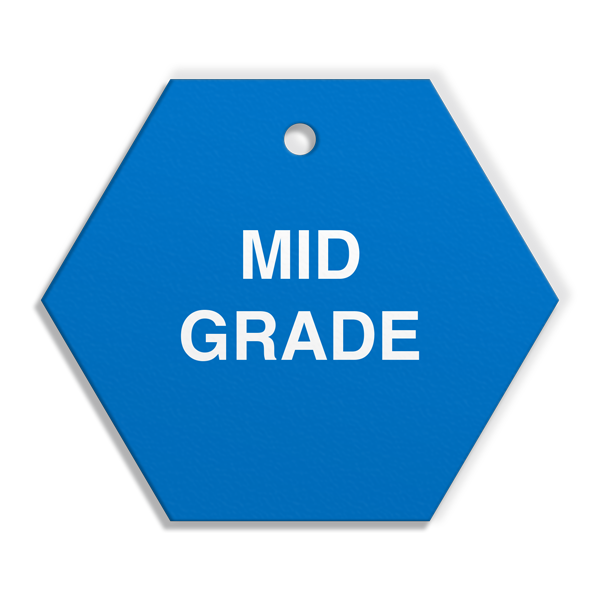 FT104 CPPI MID GRADE Fuel Identification Tags (2.56 in Hexagon) 250 /pkg