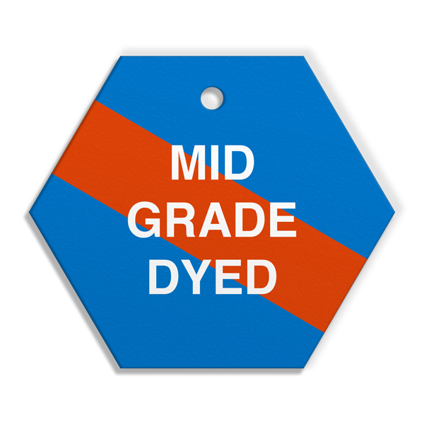 FT105 CPPI MID GRADE DYED Fuel Identification Tags (2.56 in Hexagon) 250 /pkg