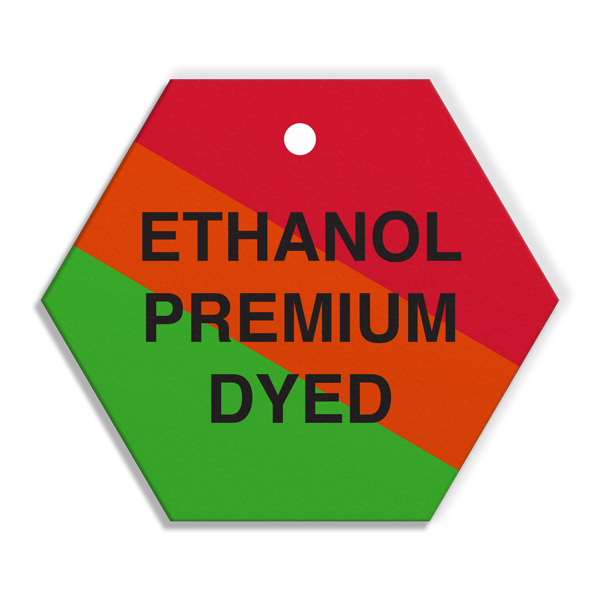 FT109 CPPI ETHANOL PREMIUM DYED Fuel Identification Tags (2.56 in Hexagon) 250 /pkg