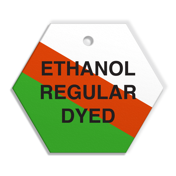 FT111 CPPI ETHANOL REGULAR DYED Fuel Identification Tags (2.56 in Hexagon) 250 /pkg