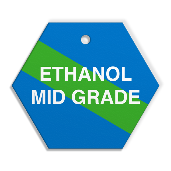 FT112 CPPI ETHANOL MID GRADE Fuel Identification Tags (2.56 in Hexagon) 250 /pkg