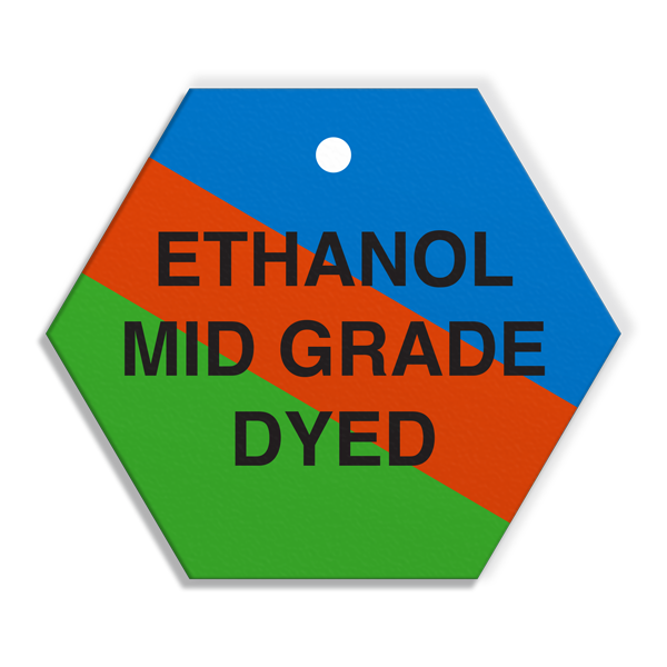 FT113 CPPI ETHANOL MID GRADE DYED Fuel Identification Tags (2.56 in Hexagon) 250 /pkg