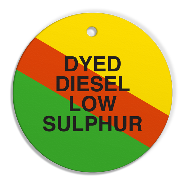 FT117 CPPI DYED DIESEL LOW SULPHER Fuel Identification Tags (2.56 in Diameter Circle)250 /pkg
