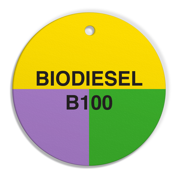 FT120 CPPI BIODIESEL B100 Fuel Identification Tags (2.56 in Diameter Circle) 250 /pkg