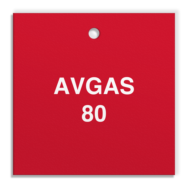 FT131 CPPI AVGAS 80 Fuel Identification Tags (2.36 in Square) 250 /pkg