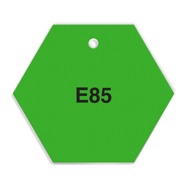 FT141 CPPI E85 Fuel Identification Tag (2.56" Hexagon) 250 /pkg