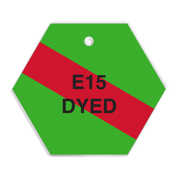 FT142 CPPI E15 DYED Fuel Identification Tag (2.56" Hexagon) 250 /pkg