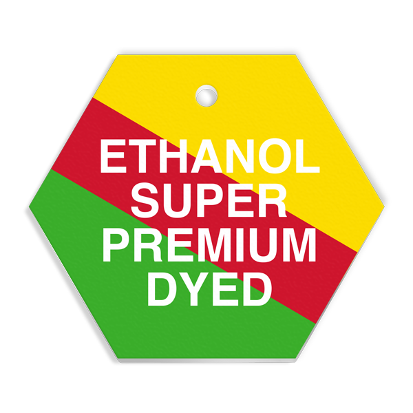 FT143 CPPI ETHANOL SUPER PREMIUM DYED Fuel Identification Tag (2.56" Hexagon) 250 /pkg