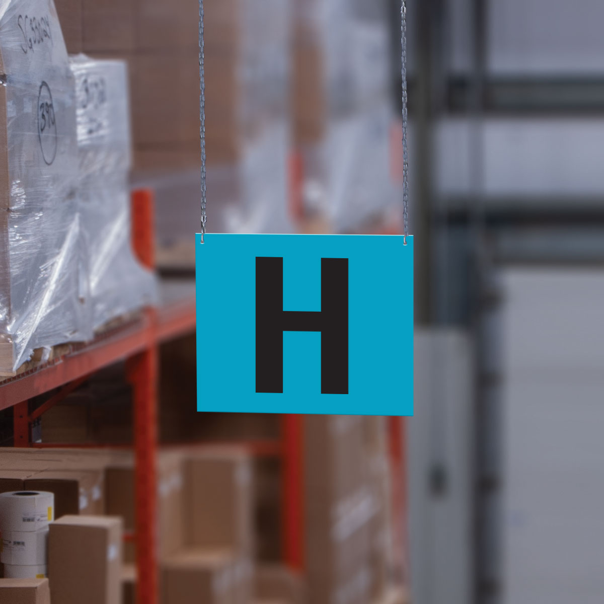 Heavy Duty Warehouse Aisle Location Signs (12 in x 10 in) Consecutively Lettered with L-Bend Printed Both Sides (10 /pkg)